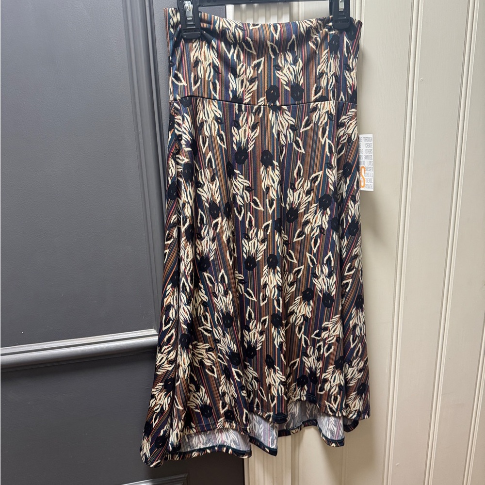 NWT Lularoe Azure Zebra Patterned Brown Skirt